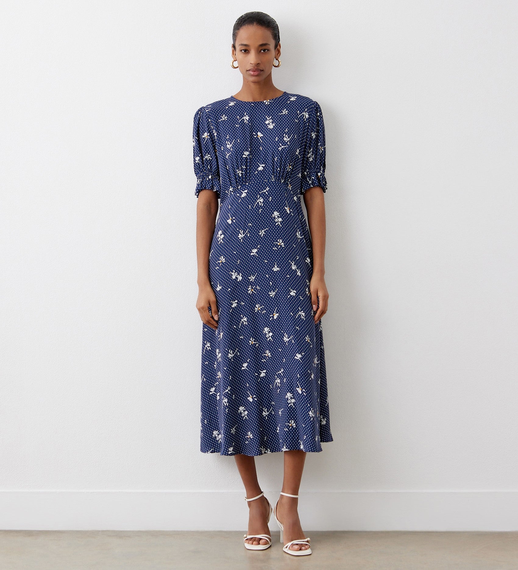 Mela london navy floral dress hotsell