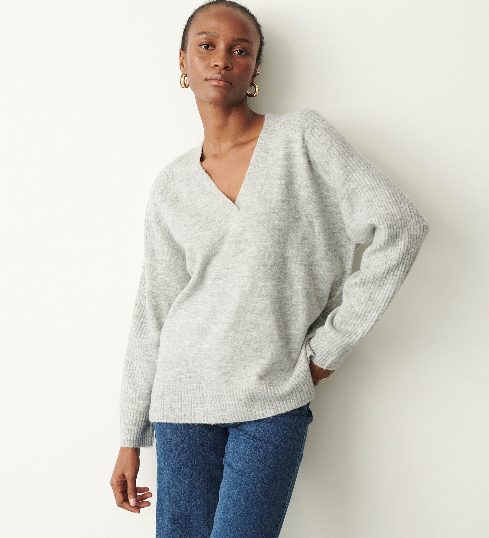 Grey v neck knit hotsell