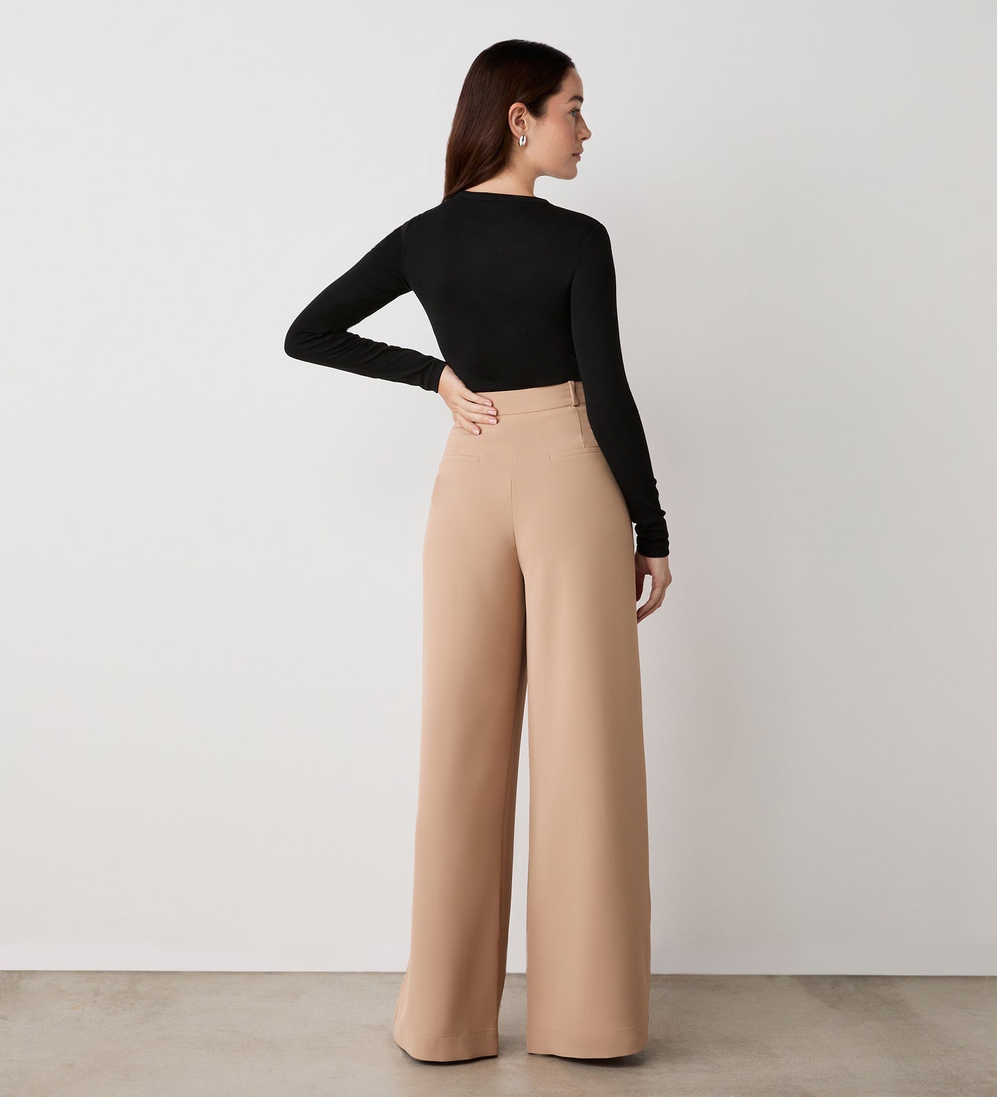 Addie Camel Wide Leg Trousers