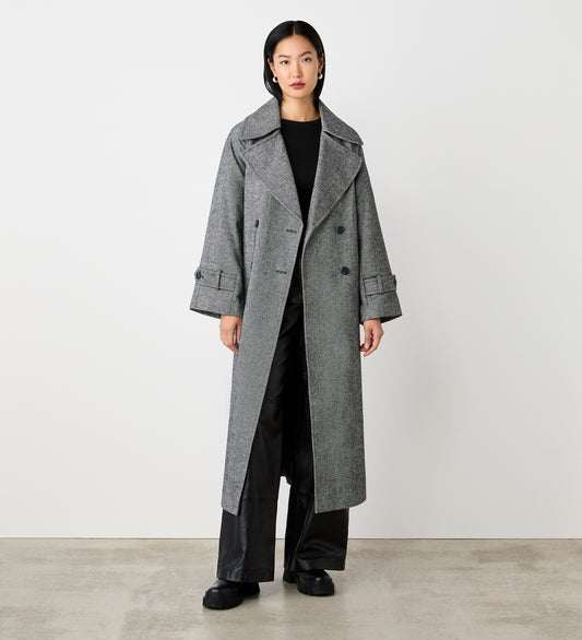 Adrianna Grey Long Coat