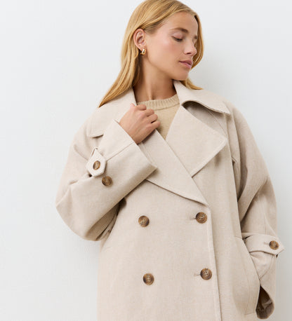 Adrianna Camel Longline Coat