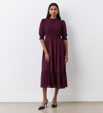 Amelia Dark Purple Georgette Midi Dress