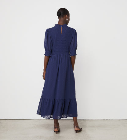 Amelia Navy Georgette Midi Dress