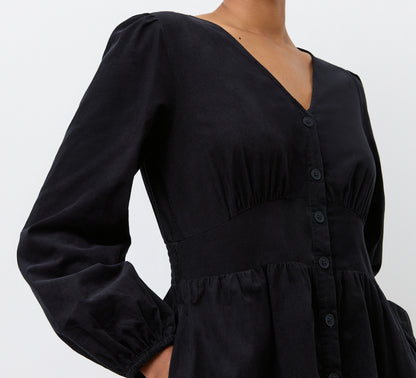 Arizona Black Corduroy Midi Dress