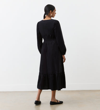 Arizona Black Corduroy Midi Dress