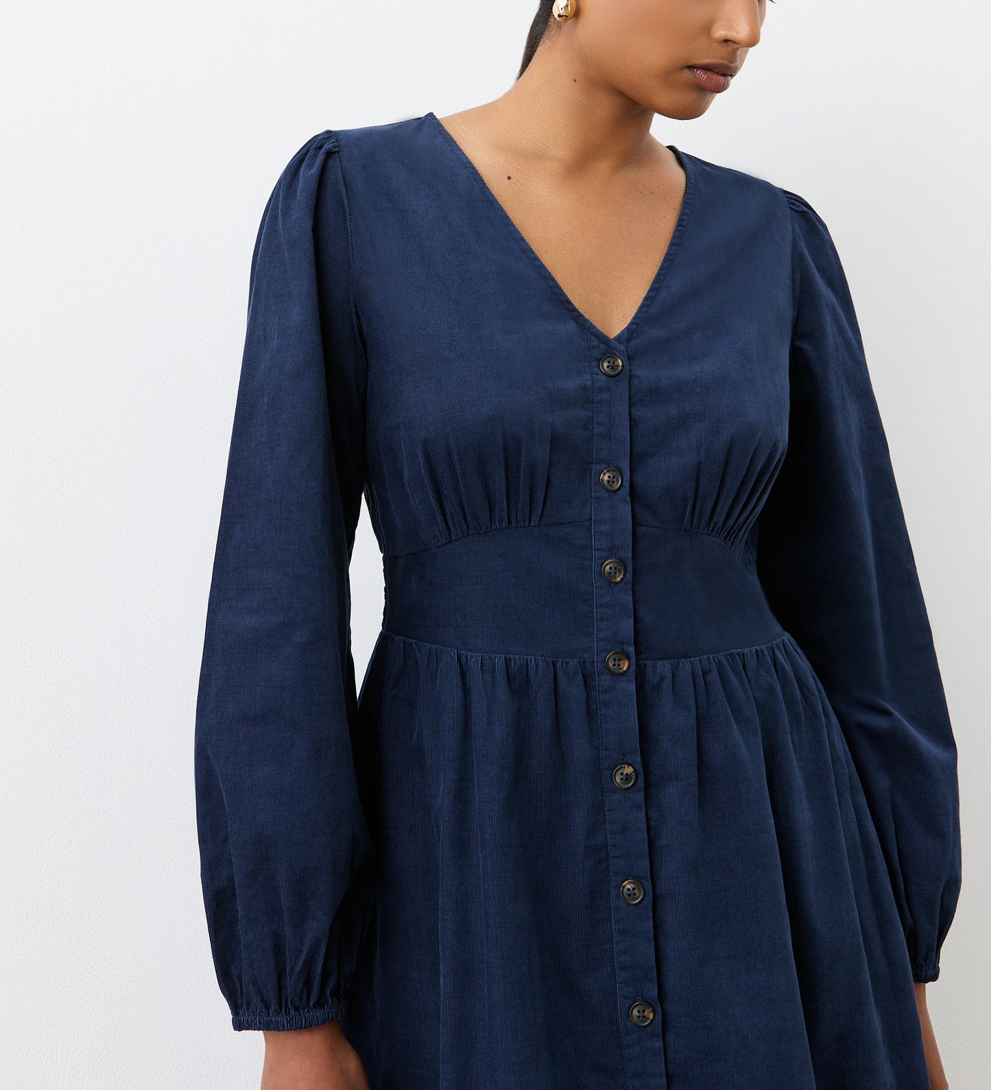 Arizona Navy Corduroy Midi Dress