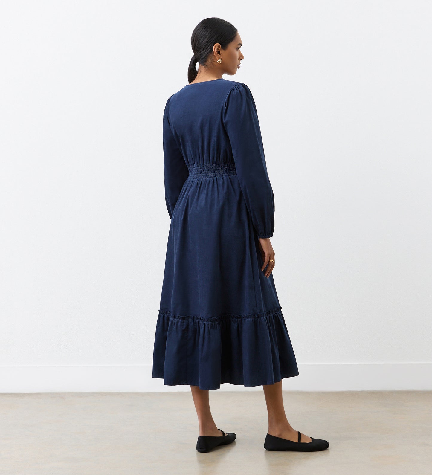 Arizona Navy Corduroy Midi Dress