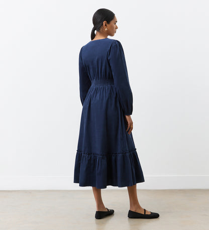 Arizona Navy Corduroy Midi Dress