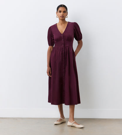 Arlow Burgundy Corduroy Midi Dress