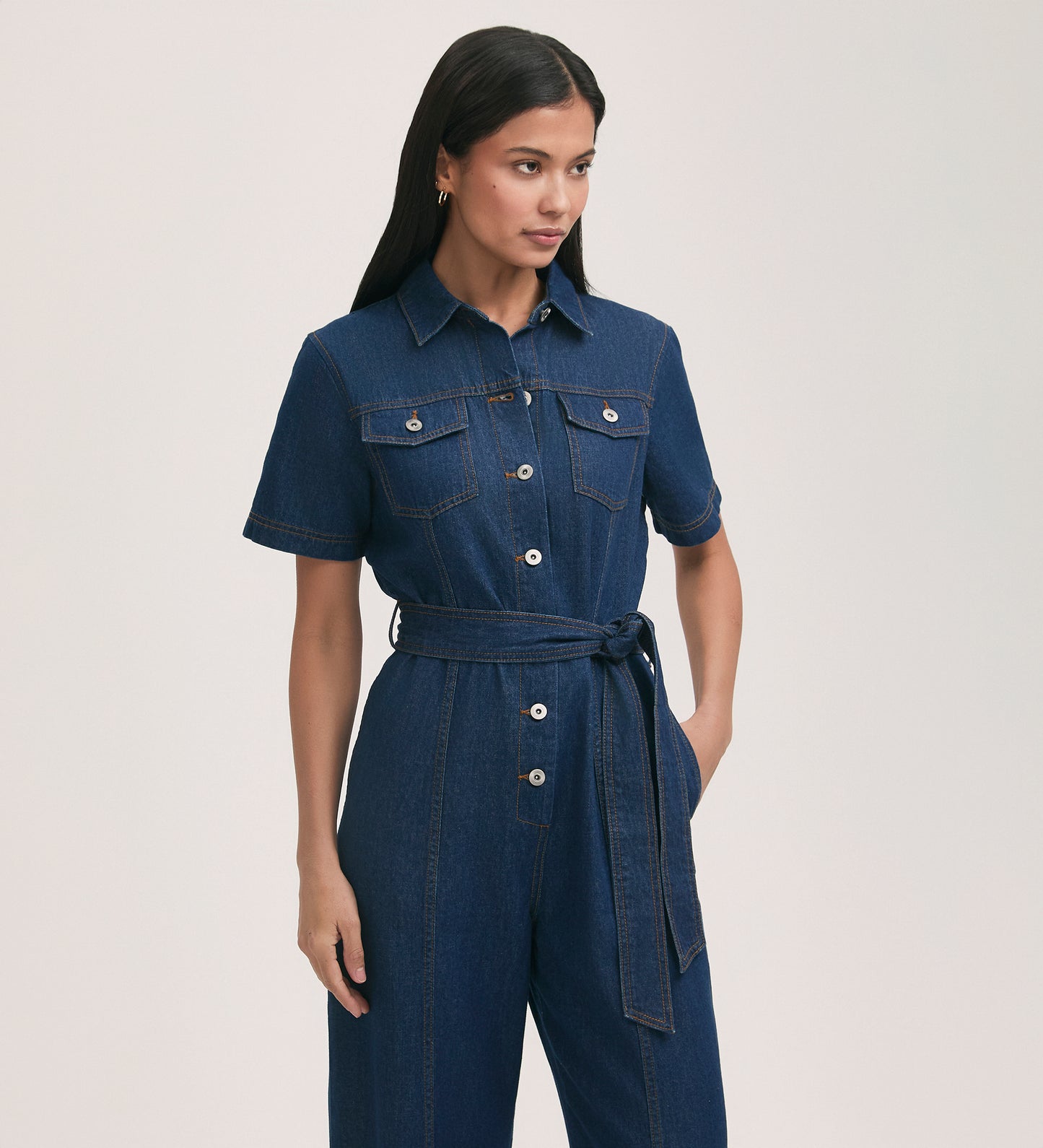 Alice Mid Wash Denim Jumpsuit