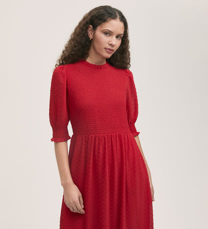 Amelia Red Chiffon Dress