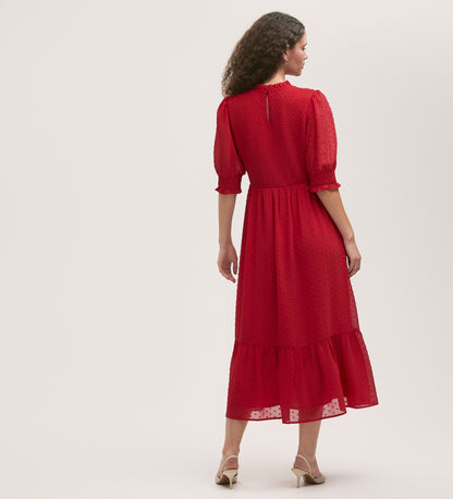 Amelia Red Chiffon Dress