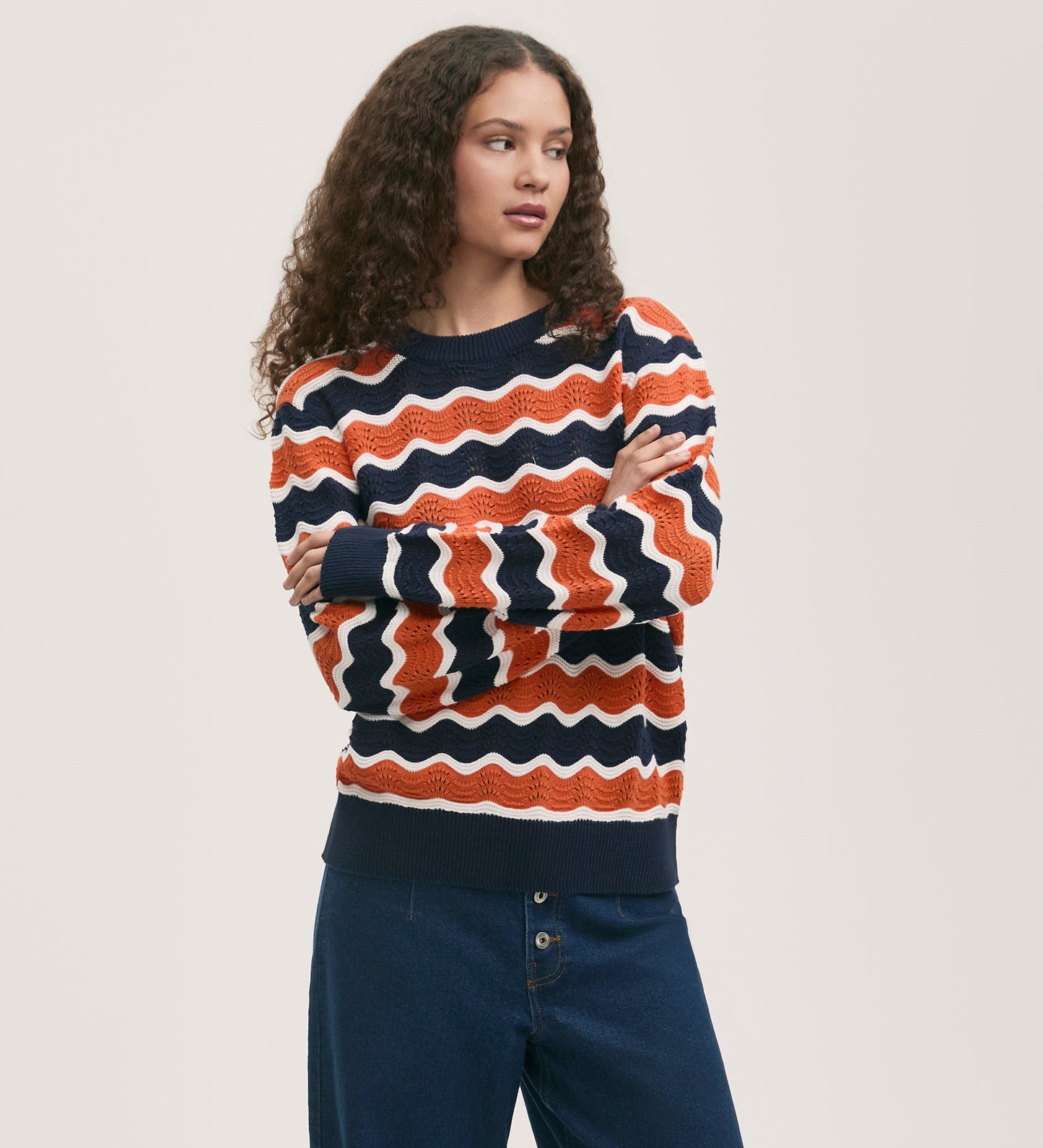 Antonia Orange Stripe Jumper