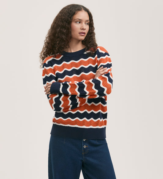 Antonia Orange Stripe Jumper