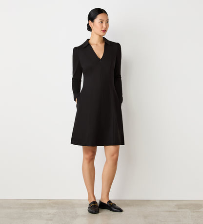 Bethany Black Ponte Jersey Midi Dress