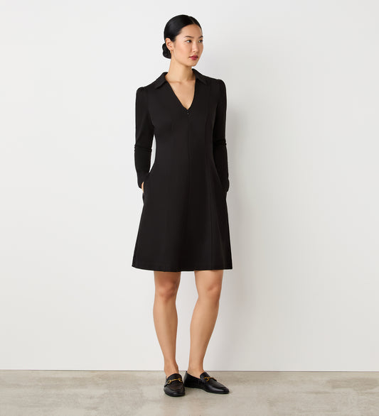 Bethany Black Ponte Midi Dress