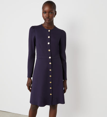 Blake Navy Ponte Jersey Midi Dress