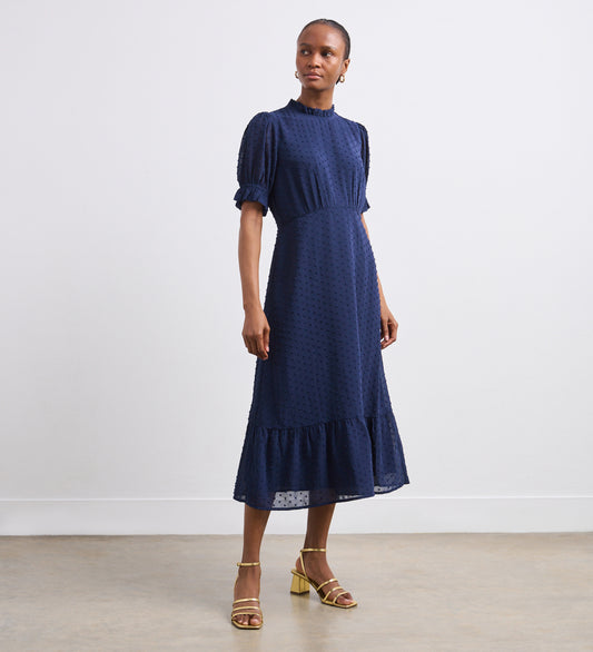 Camille Navy Chiffon Midi Dress