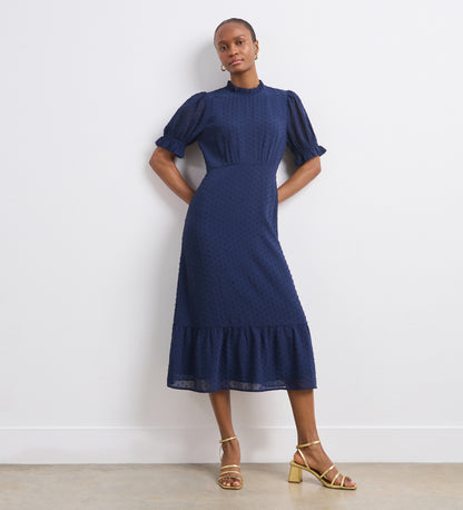 Camille Navy Chiffon Midi Dress