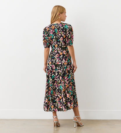 Colette Leopard Crepe Midi Tea Dress