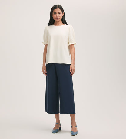 Charlie Ivory Crepe T-Shirt