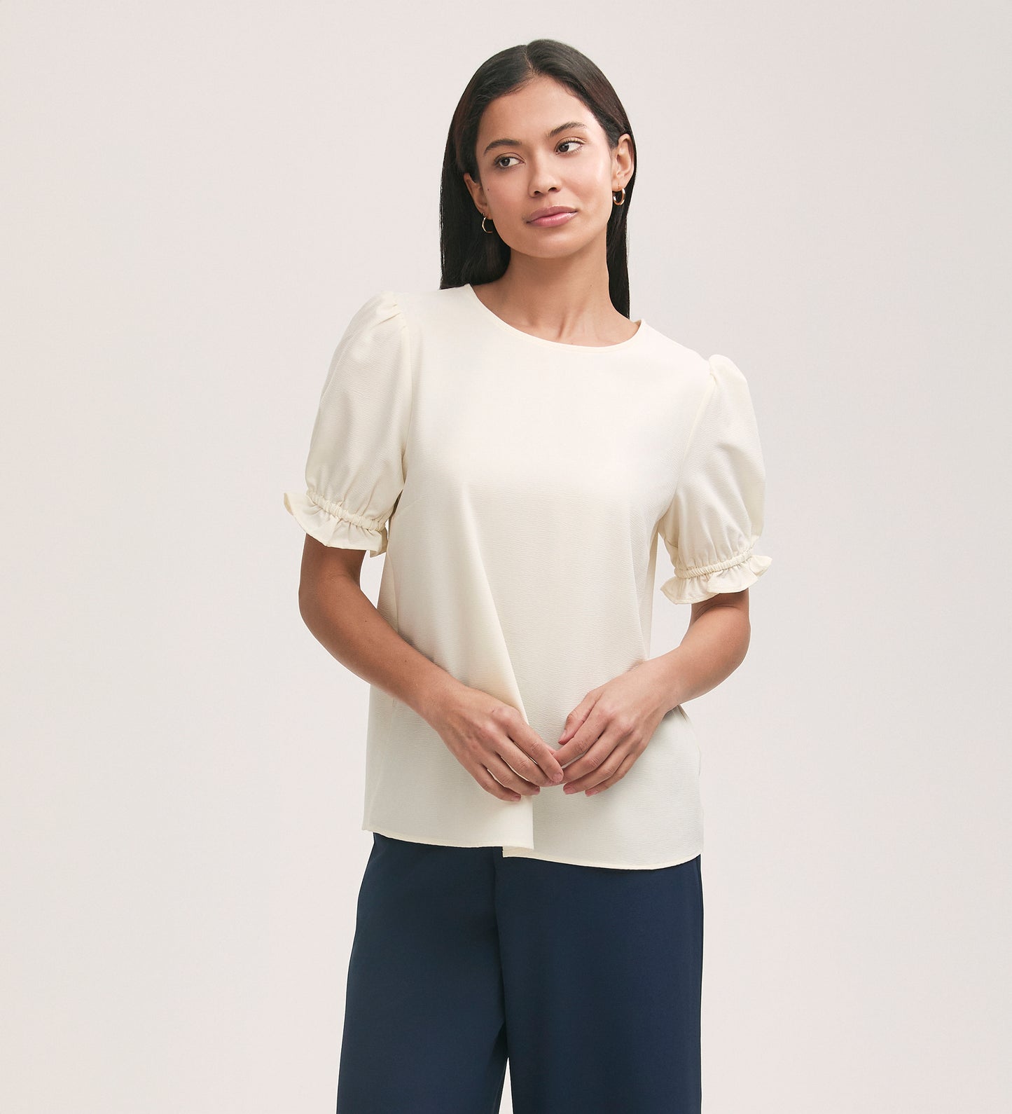 Charlie Ivory Crepe T-Shirt