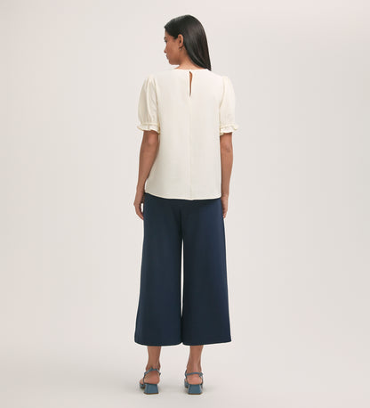 Charlie Ivory Crepe T-Shirt