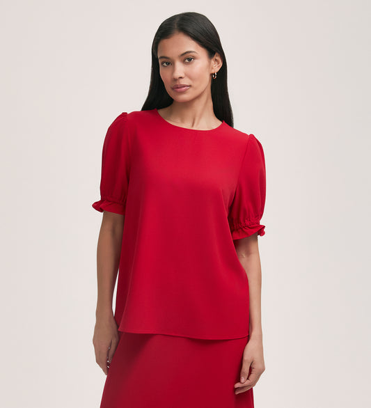 Charlie Red Crepe T-Shirt