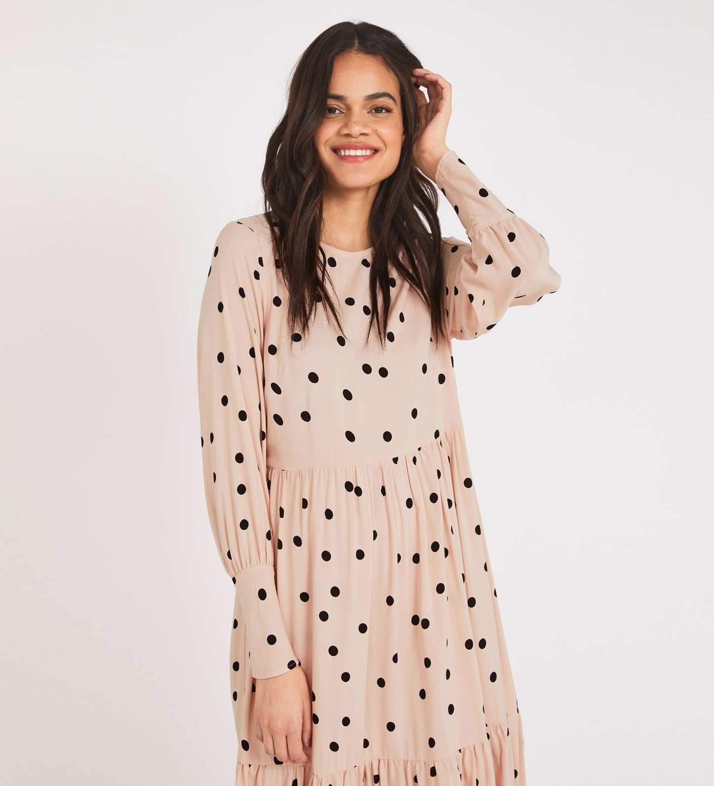 Bella Midi Pink Spot Dress