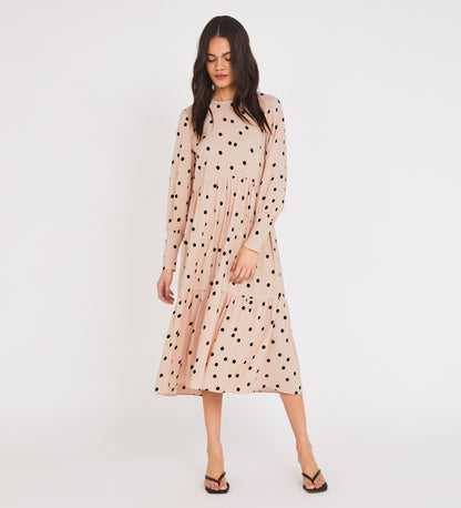 Bella Midi Pink Spot Dress