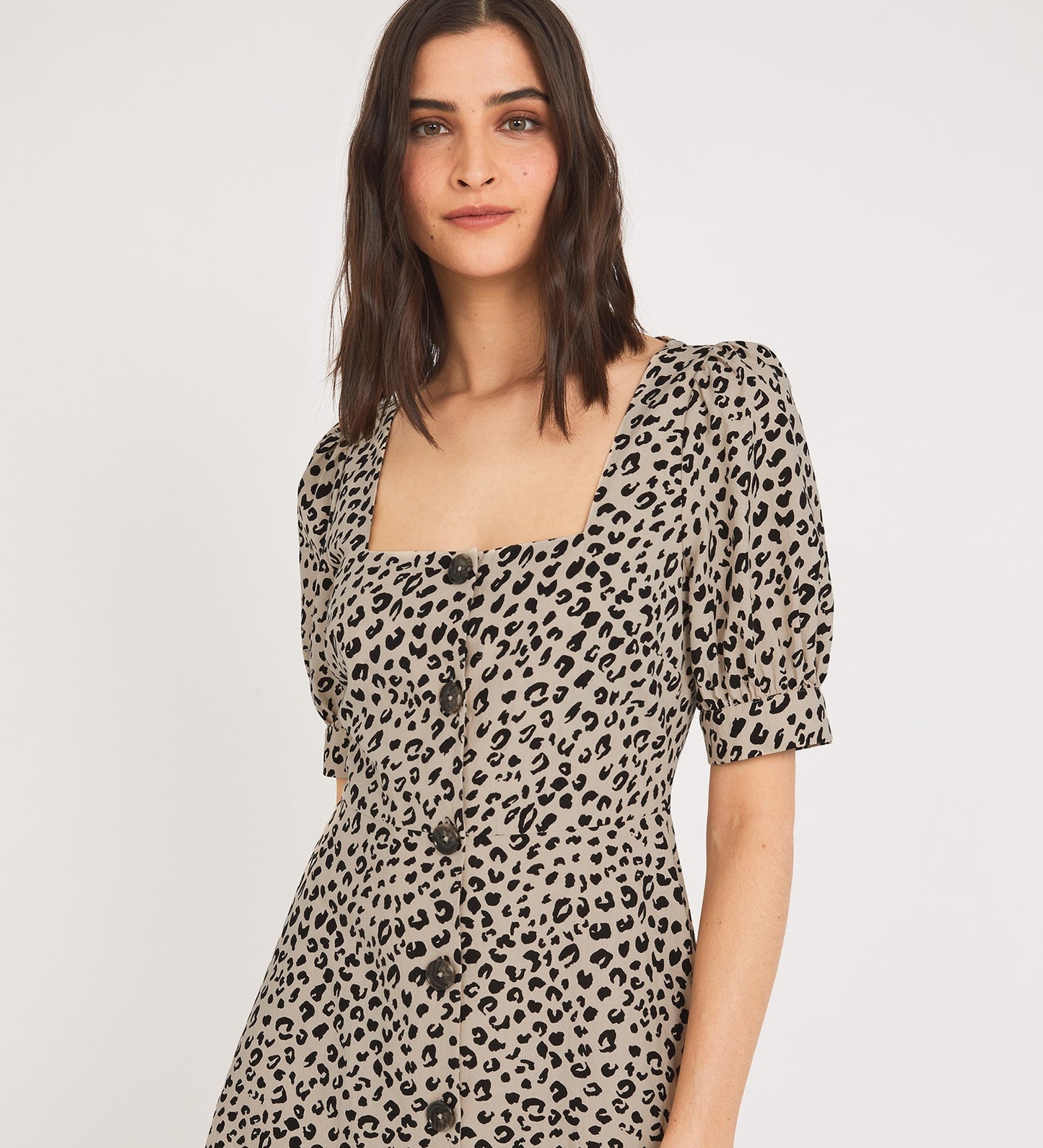 Ari Midi Black Leopard Dress