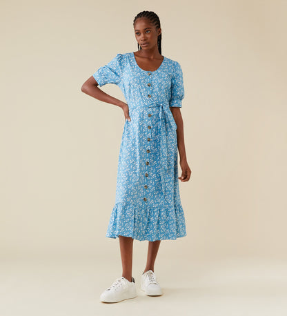 Tove Midi Blue Ditsy Dress