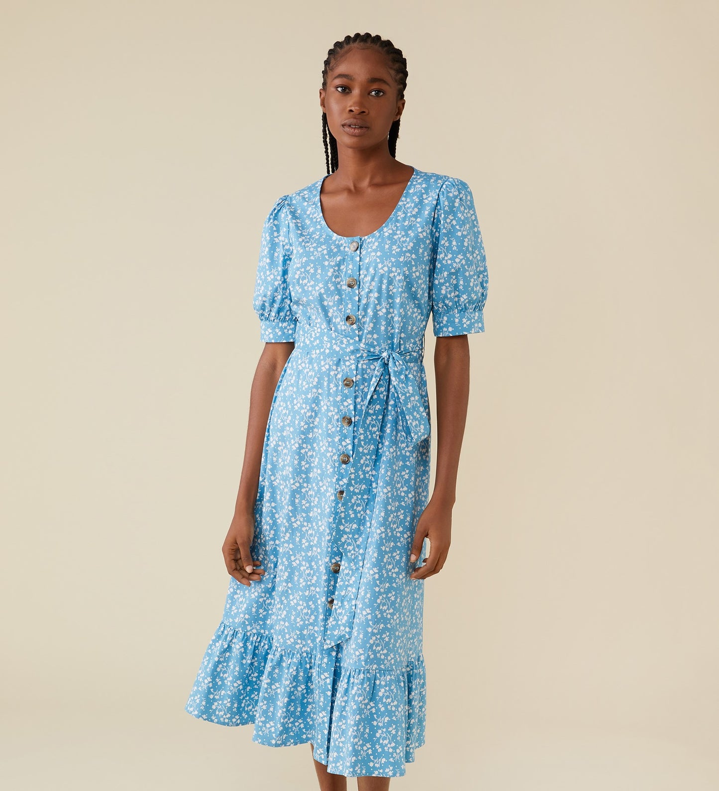 Tove Midi Blue Ditsy Dress