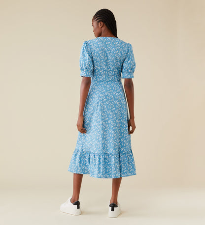 Tove Midi Blue Ditsy Dress