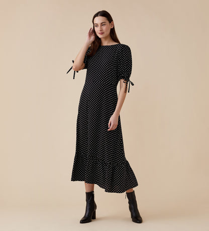 Ruby Midi Black Spot Dress