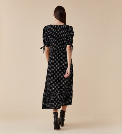 Ruby Midi Black Spot Dress