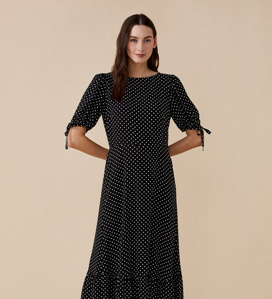 Ruby Midi Black Spot Dress