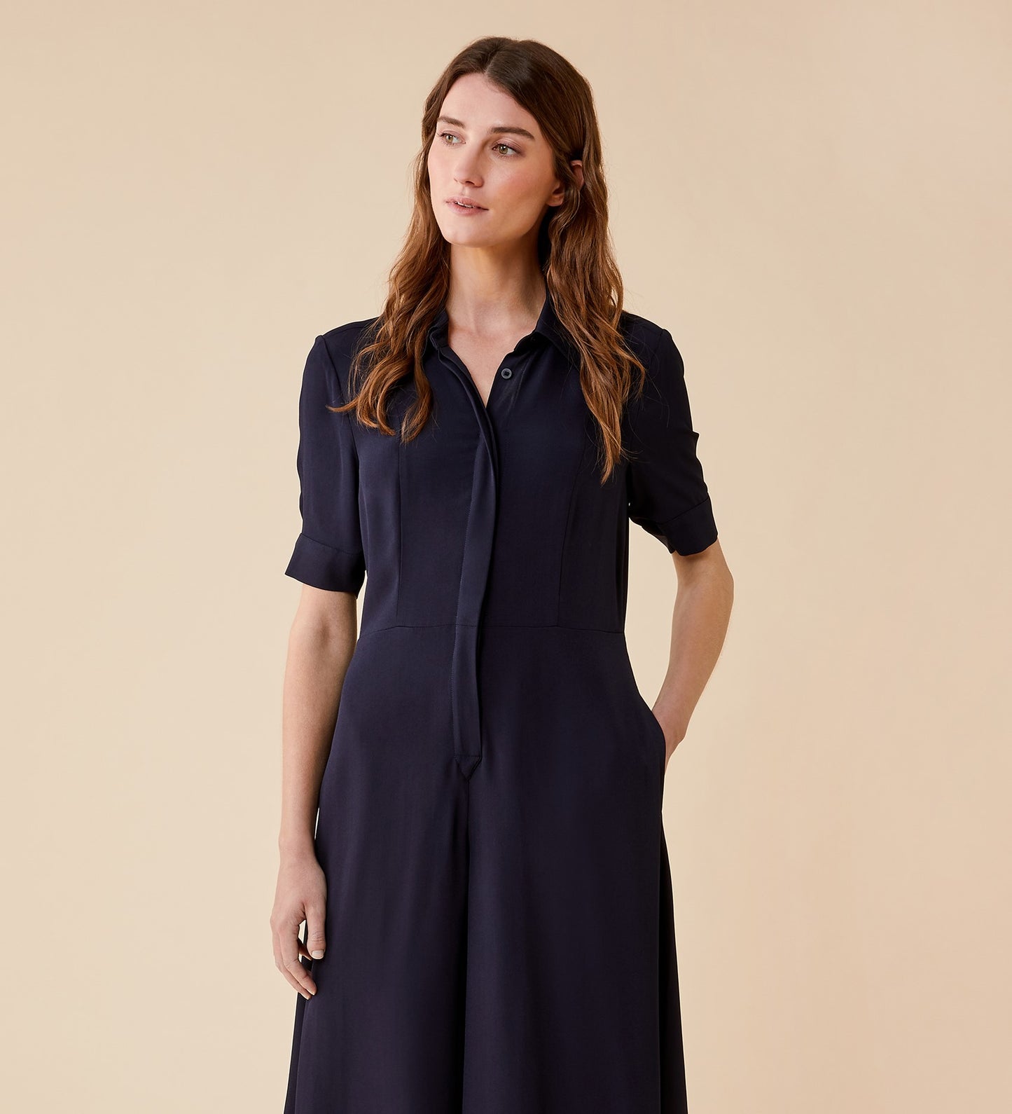 Kalea Navy Culotte Jumpsuit