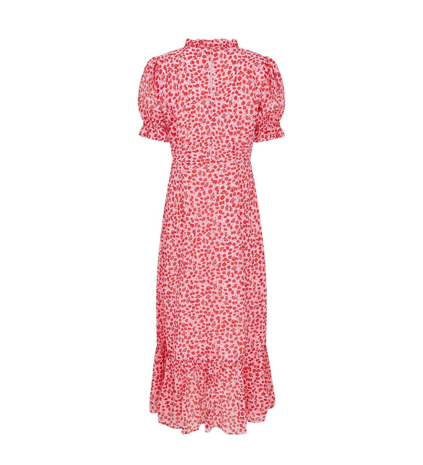 Camille Midi Chiffon Pink Floral Dress