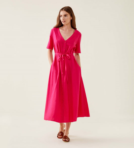 Dakota Fuchsia Linen Blend Dress