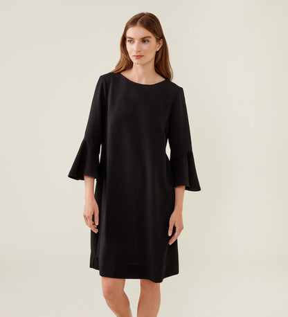 Izzy Black Crepe Midi Dress