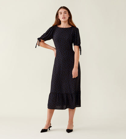 Ruby Blue Spot Midi Dress