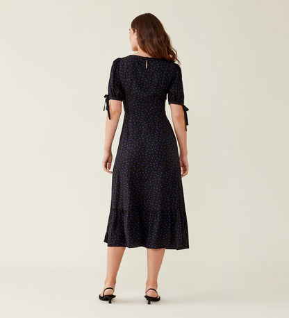 Ruby Blue Polka Dot Midi Dress