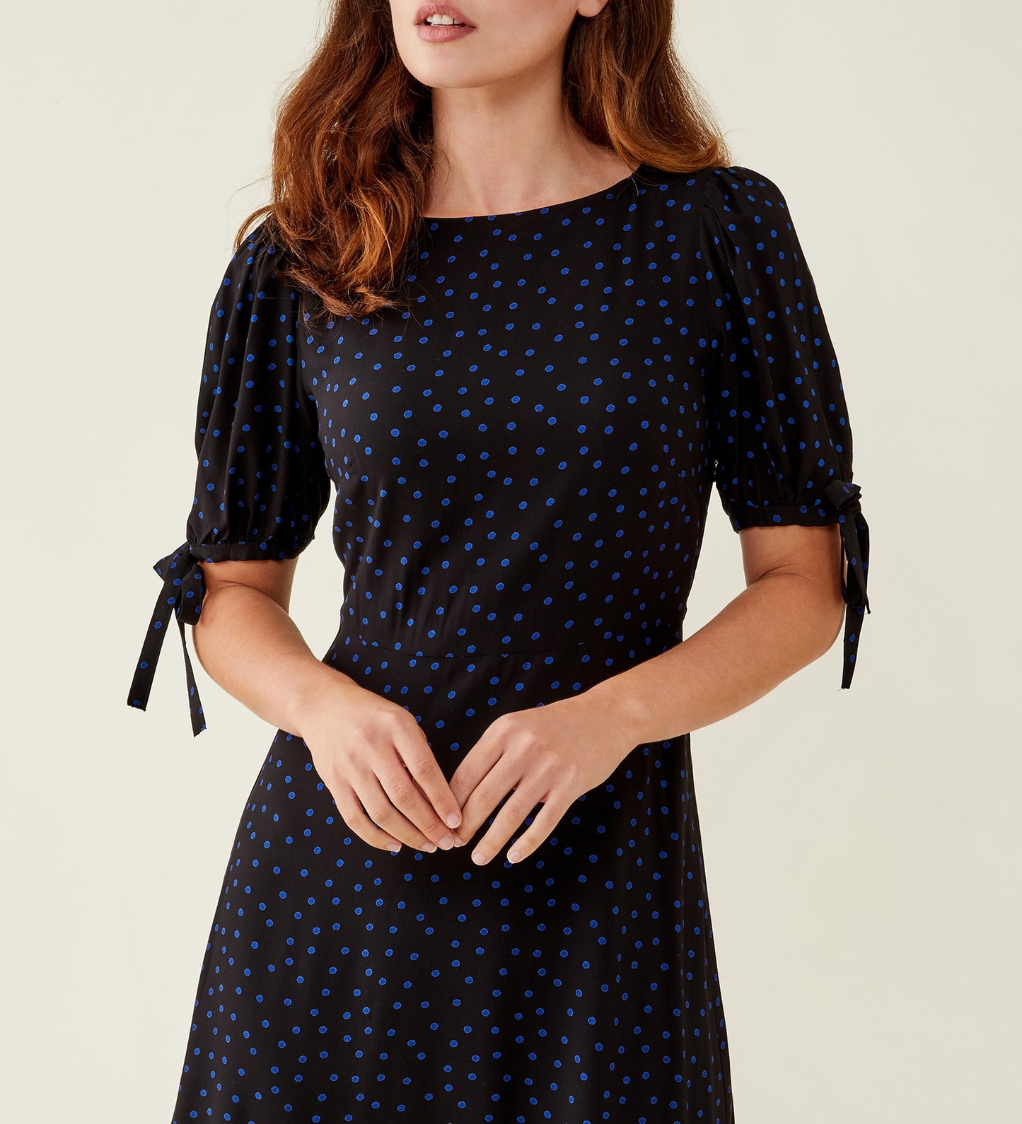 Ruby Blue Spot Midi Dress