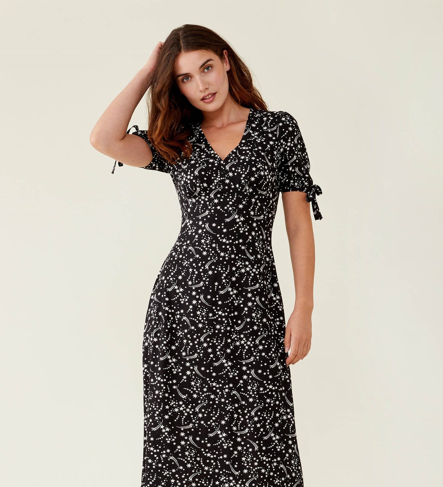 Claire Black Stars Midi Dress