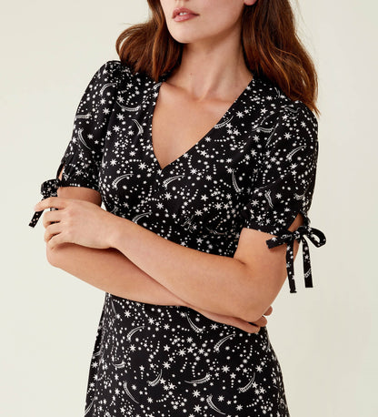 Claire Black Stars Midi Dress