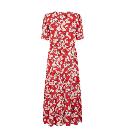 Amara Red Daisy Midi Dress LENZING™ ECOVERO™