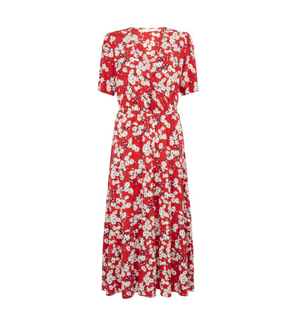 Amara Red Daisy Midi Dress LENZING™ ECOVERO™