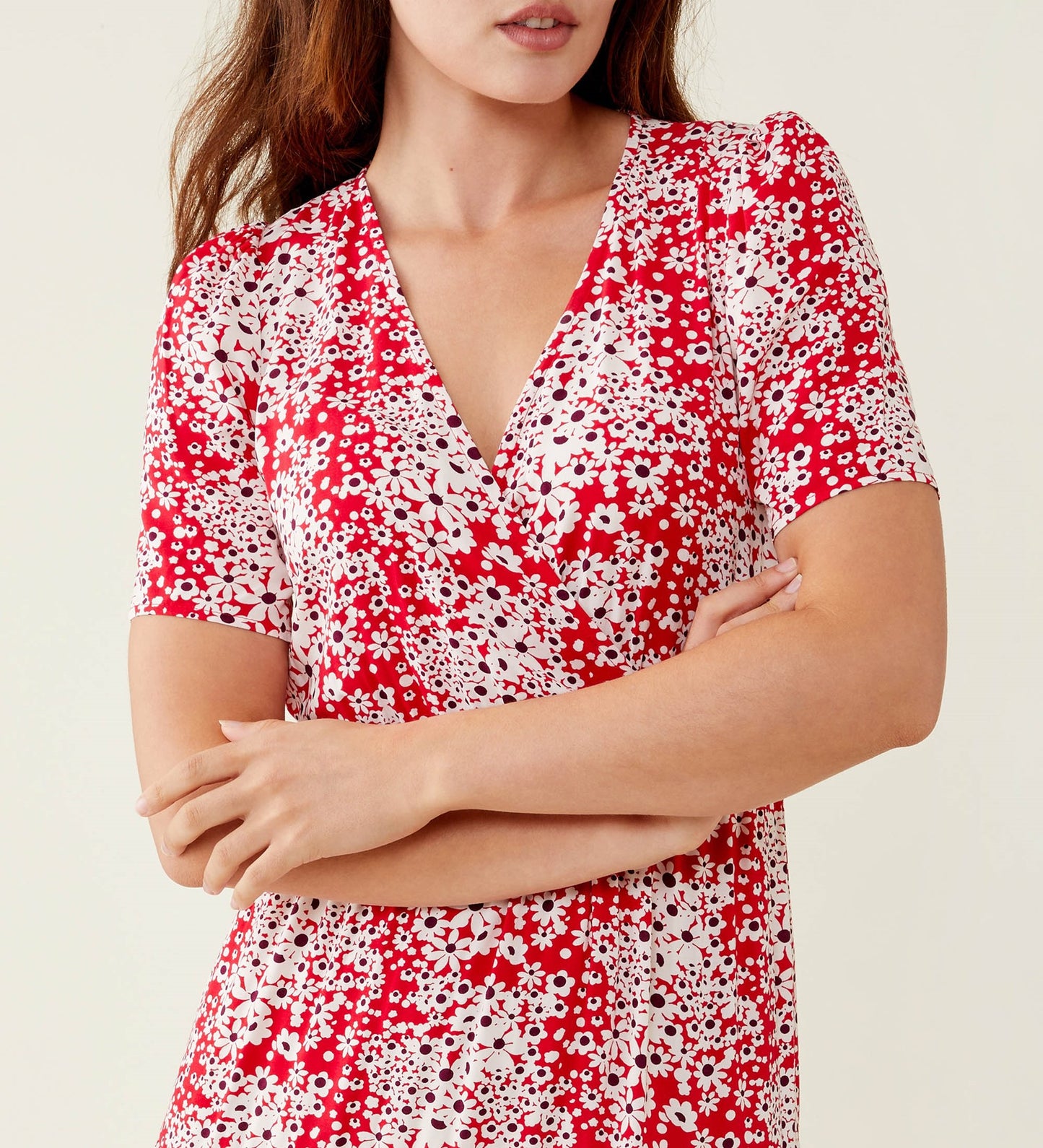 Amara Red Floral Midi Dress LENZING™ ECOVERO™