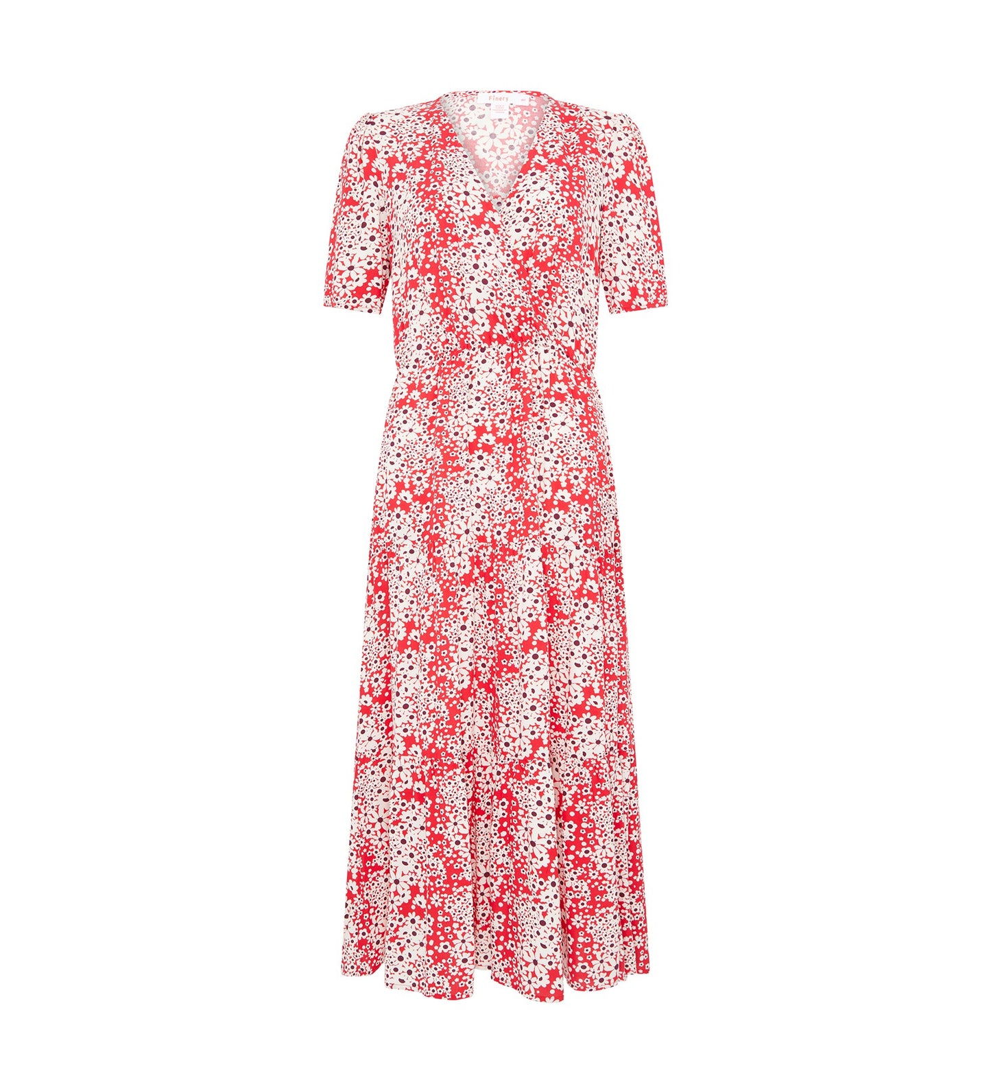 Amara Red Floral Midi Dress LENZING™ ECOVERO™